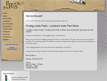 Tablet Screenshot of prodigyparts.com